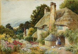 Ein Cottage in Selworthy, nahe Minehead von Arthur Claude Strachan
