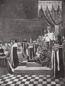Heinrich VI. eröffnet das Parlament mit seiner Mutter von Arthur David (after) McCormick