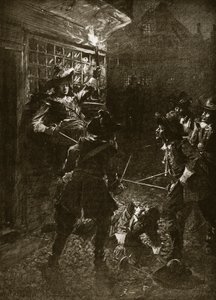 Die Anhänger von König Karl II. greifen Sir John Coventry an, 1670, Illustration aus Hutchinsons 