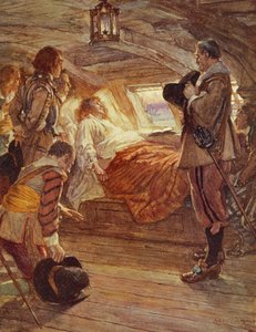 Der Tod von Admiral Blake (1599-1657), Illustration aus Drakes Drum and Other Songs of the Sea von Henry Newbolt (1862-1938)