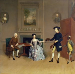 John Orde mit seiner Frau Anne und seinem ältesten Sohn William, aus Morpeth, Northumberland, ca. 1754-56
