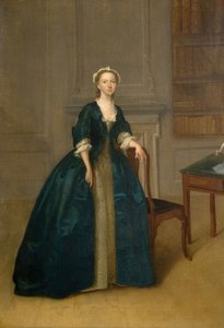 Porträt einer Frau in Dunkelblau von Arthur Devis