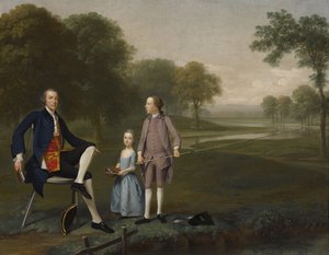 Richard Moretan, Esq. von Tackley mit seinem Neffen und seiner Nichte John und Susanna Weyland, 1757