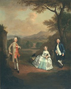 Sir George Lyttelton, Bart., mit Lt. Col. Richard Lyttelton und Rachel, Herzogin von Bridgewater, 1748