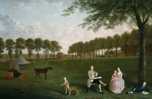 Sir John Shaw und seine Familie im Park von Eltham Lodge, Kent