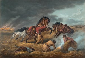 Leben auf der Prärie: Die Verteidigung der Fallensteller von Arthur Fitzwilliam Tait