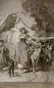 Zwei Grisaillen zu "Hermann und Dorothea" von Arthur Georg Freiherr von Ramberg