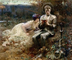 Die Versuchung von Sir Percival von Arthur Hacker