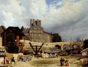 Die Tuilerien und die Königsbrücke. Gemälde von Arthur Henry Roberts (1819-1900)