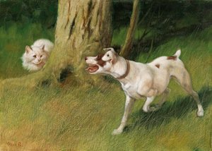 Hund und Katze von Arthur Heyer