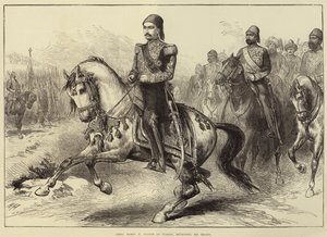 Abdul Hamid II., Sultan der Türkei, inspiziert seine Truppen