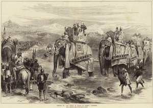 Ankunft des Prinzen von Wales in Jummoo, Kaschmir von Arthur Hopkins
