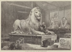 Sir Edwin Landseer modelliert die Löwen für den Trafalgar Square von Arthur Hopkins