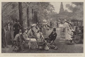 Sonntagmorgen in den Kensington Gardens, nach dem Gottesdienst in der Christuskirche, Lancaster Gate