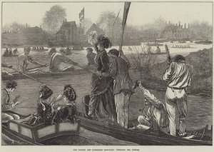 Das Oxford- und Cambridge-Bootsrennen, Jubel der Sieger von Arthur Hopkins
