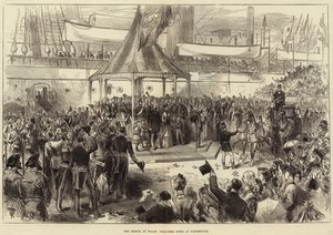 Der Prinz von Wales wird in Portsmouth willkommen geheißen von Arthur Hopkins