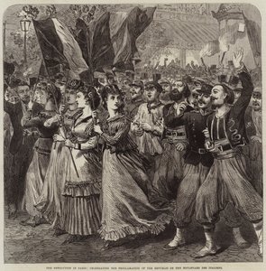 Die Revolution in Paris, Feier der Proklamation der Republik auf dem Boulevard des Italiens von Arthur Hopkins