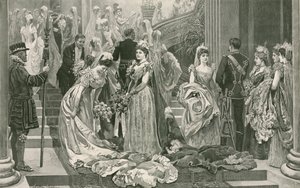 Der erste Empfang des Jahres, am Fuß der großen Treppe im Buckingham Palace von Arthur Hopkins