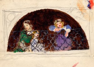Skizze für das Porträt von Mrs. Leathart und Kindern von Arthur Hughes