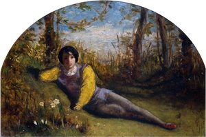 Der junge Dichter - Ölstudie, 1849 von Arthur Hughes