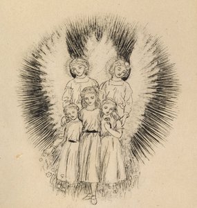 Drei kleine Kinder auf der weiten weiten Erde von Arthur Hughes