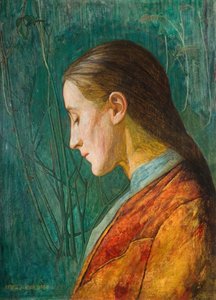 Porträt einer nachdenklichen Dame, 1887 von Arthur Joseph Gaskin
