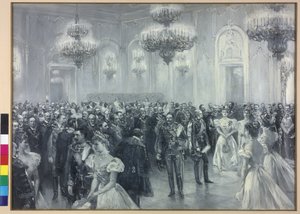 Empfang am Hof anlässlich des Besuchs von Kaiser Wilhelm II. in Budapest 1897