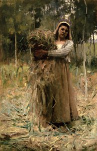 Das Bauernmädchen (Die Holzsammlerin) 1880 von Arthur Melville
