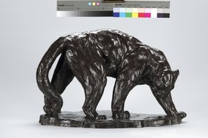 Großer Puma riecht Ochsenfährte von Arthur Putnam
