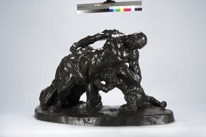 Mann im Kampf mit Löwenjungem von Arthur Putnam