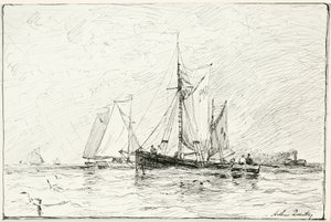 Fischerboote vor Plymouth, England von Arthur Quartley