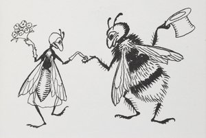 Eine Fliege und eine Biene heiraten von Arthur Rackham
