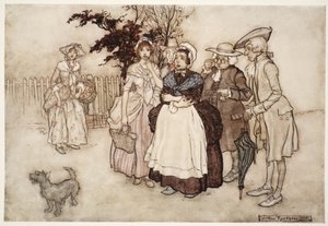 "Alle standen erstaunt.", aus Rip Van Winkle von Washington Irving, veröffentlicht 1910