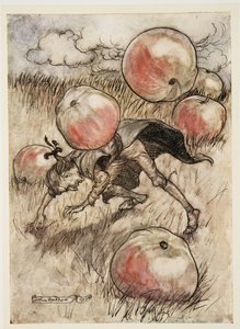 Äpfel fielen mir um die Ohren, aus Gullivers Reisen von Jonathon Swift