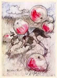 Äpfel fielen mir um die Ohren, aus Teil II: Eine Reise nach Brobdingnag in Gullivers Reisen von Jonathan Swift