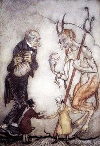 Weihnachtsgeschichte von Charles Dickens (1812 - 1872), Illustration von Arthur Rackham (1867-1939) von Arthur Rackham