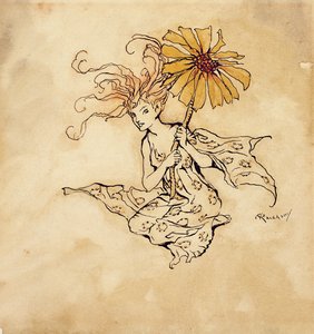 Gänseblümchen-Fee, Illustration aus Peter Pan in Kensington Gardens von J.M. Barrie, veröffentlicht 1912 von Arthur Rackham