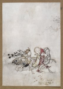 Eintritt von Peaceblossom, Cobweb, Moth und Mustardseed. Eine Szene aus 