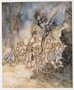 Treten bestimmte Schnitter ein, richtig gekleidet, Illustration aus William Shakespeares Der Sturm, veröffentlicht 1926 von Arthur Rackham