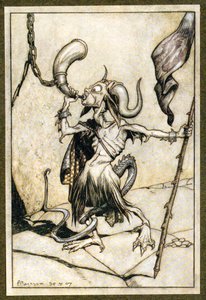 Bevor das Horn am Tor des Barbican-Turms geblasen wurde, 1907