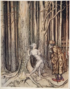 Fitchers Vogel, aus Brüderchen & Schwesterchen und andere Märchen der Brüder Grimm, veröffentlicht 1917 von Arthur Rackham