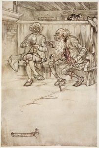 Ich habe sogar selbst mit Rip Van Winkle gesprochen, der, als ich ihn zuletzt sah, ein sehr ehrwürdiger alter Mann war., aus Rip Van Winkle von Washington Irving, veröffentlicht 1910