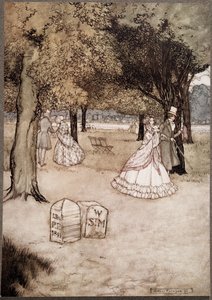 Ich denke, dass das rührendste Bild in den Gärten die beiden Grabsteine von Walter Stephen Matthews und Phoebe Phelps sind, aus Peter Pan in Kensington Gardens von J M Barrie, veröffentlicht 1906 von Arthur Rackham