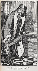 Illustration von Shylock aus Der Kaufmann von Venedig