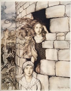 Jungfrau Maleen, aus Brüderchen & Schwesterchen und andere Märchen der Brüder Grimm, veröffentlicht 1917 von Arthur Rackham