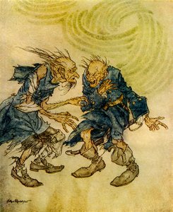 Manuskript in einer Flasche gefunden von Arthur Rackham