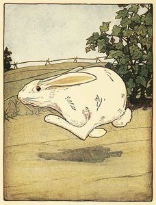 Peter hörte nie auf zu rennen, aus Die Geschichte von Peter Hase, veröffentlicht 1916 (Farblithografie) von Arthur Rackham