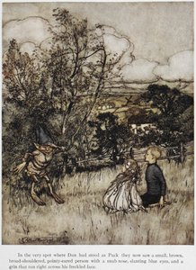 Puck erscheint Dan und Una. Eine Geschichte, die in den Sussex-Hügeln spielt