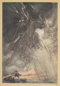 "Wütend reitet Wotan zum Felsen! Wie ein Sturmwind kommt er!"