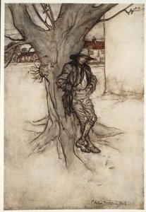Rips Sohn, ein genaues Abbild von ihm selbst, als er den Berg hinaufging., aus Rip Van Winkle von Washington Irving, veröffentlicht 1910